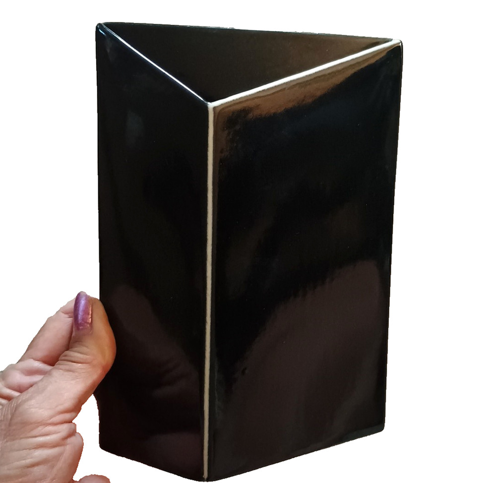 MOBACH Tom Bruinsma Black Minimalist Ceramic Modern Design Lustre Vase Glaze